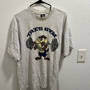 Warner Bros Gray Taz's Gym Short Sleeve Tee